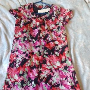 Hot pink flower mini dress